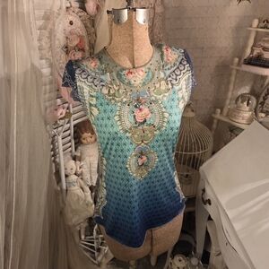 ♡ rare vintage michal negrin floral top ♡